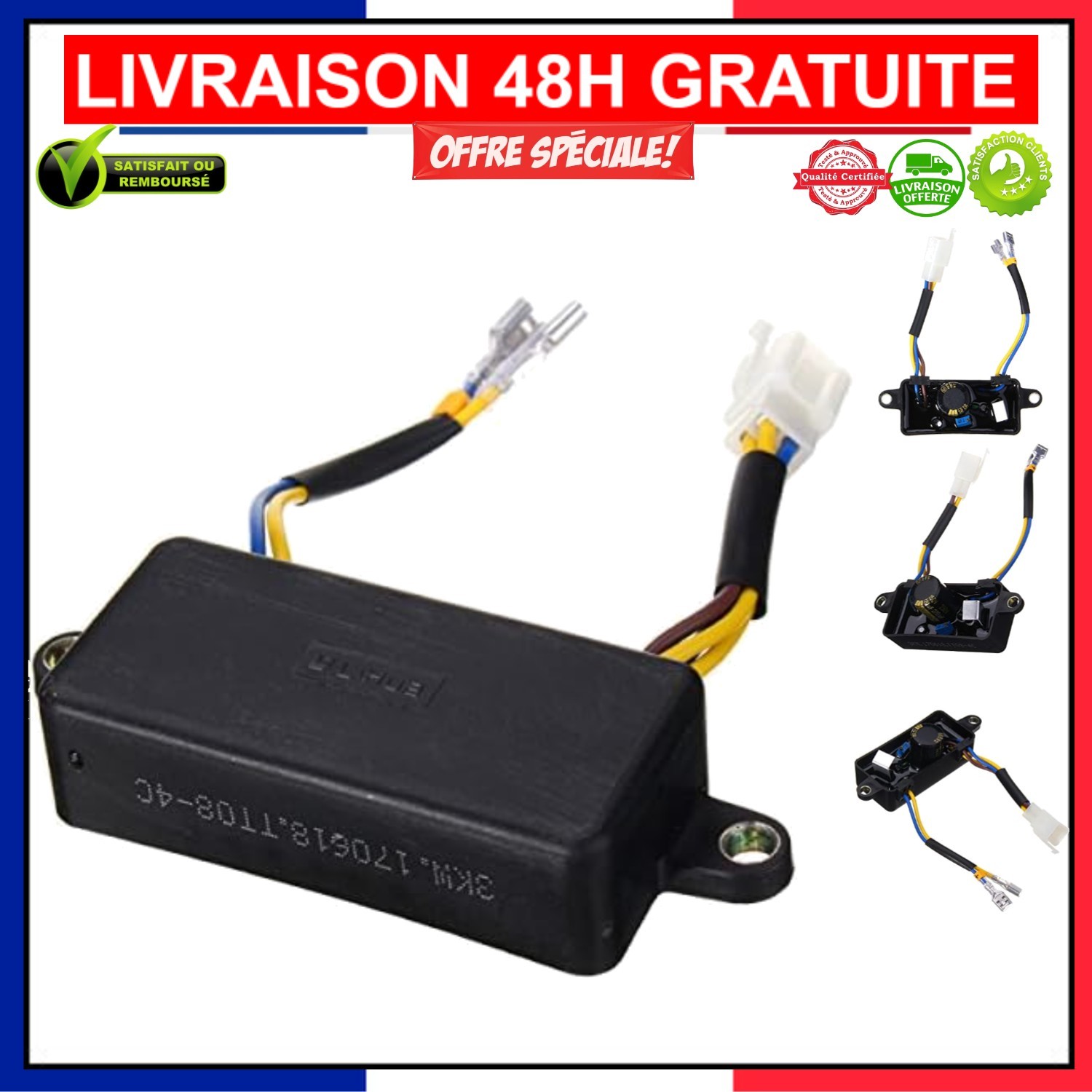 AVR Noir 3Kw pour Régulateur de Tension de Générateur d'Essence