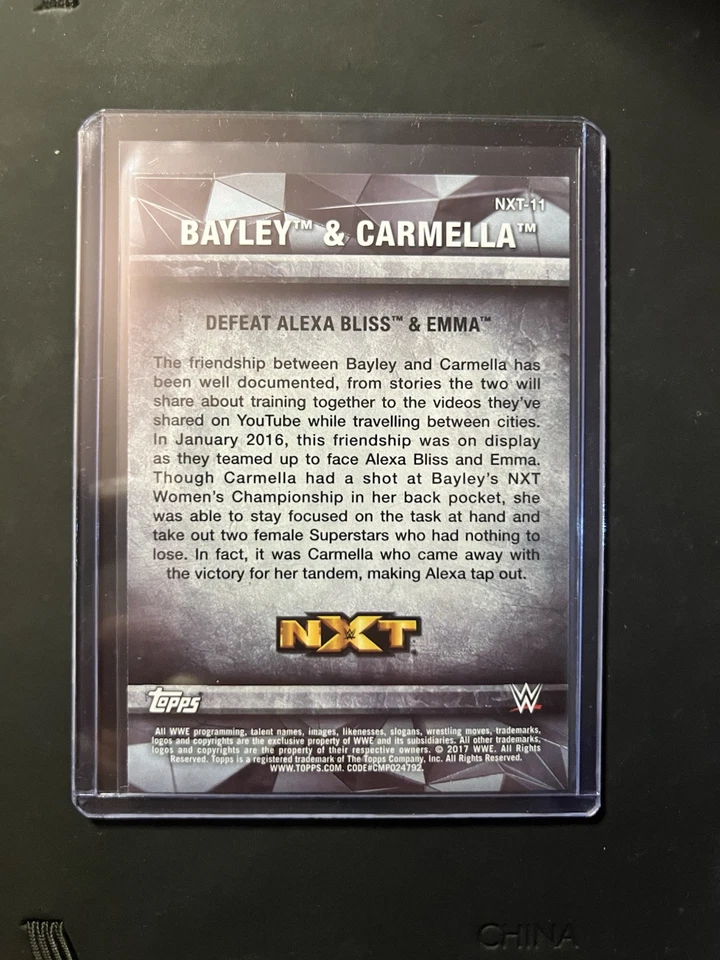2017 Topps WWE Women's Division  Bayley & Carmella #NXT-11 - Image 2 of 2