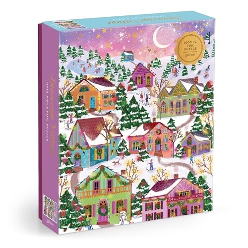 Joy Laforme Snowcap Village 1000 Piece Foil Puzzle Galison - Image 2