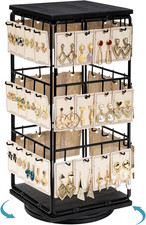 360 Rotating Earring Display Stands for Selling, Earring Rack Display Holder Sta