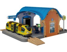 Playtive Holzeisenbahn  Erweiterungsset Kinderspiel Spielzeug Bahnhof 8 teilig