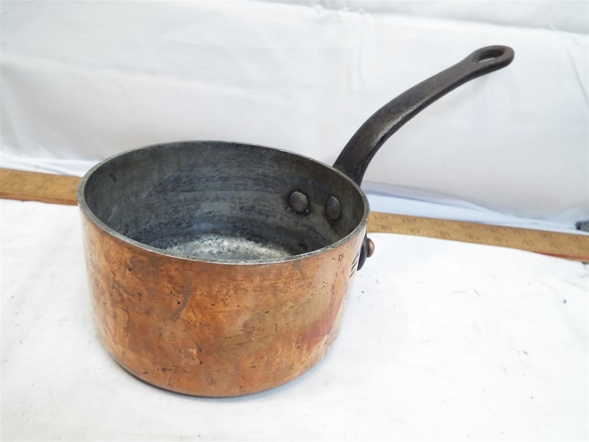 Williams Sonoma France Heavy Copper Sauce Pot Iron Handled Pan | eBay