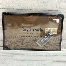 Guy Laroche Paris 100 Pure Cashmere Scarf Brown Luxury Designer Boxed