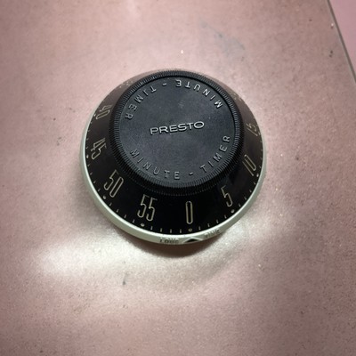 Vintage Mid Century Presto Minute Timer Brown/white