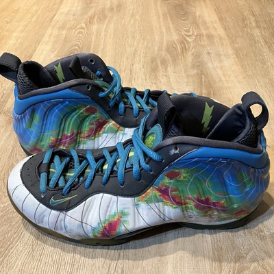 Nike Air Foamposite One PRM Weatherman White Blue 575420-100 Mens Size 10 