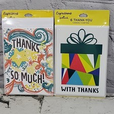 Hallmark Expressions Thank You Cards Party Themed Lot Of 2 Sealed 6Packs