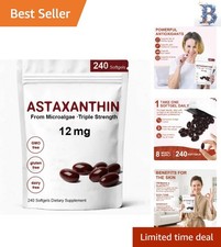240 Softgels of Astaxanthin 12mg - Natural Antioxidant for Eye and Skin Benefits
