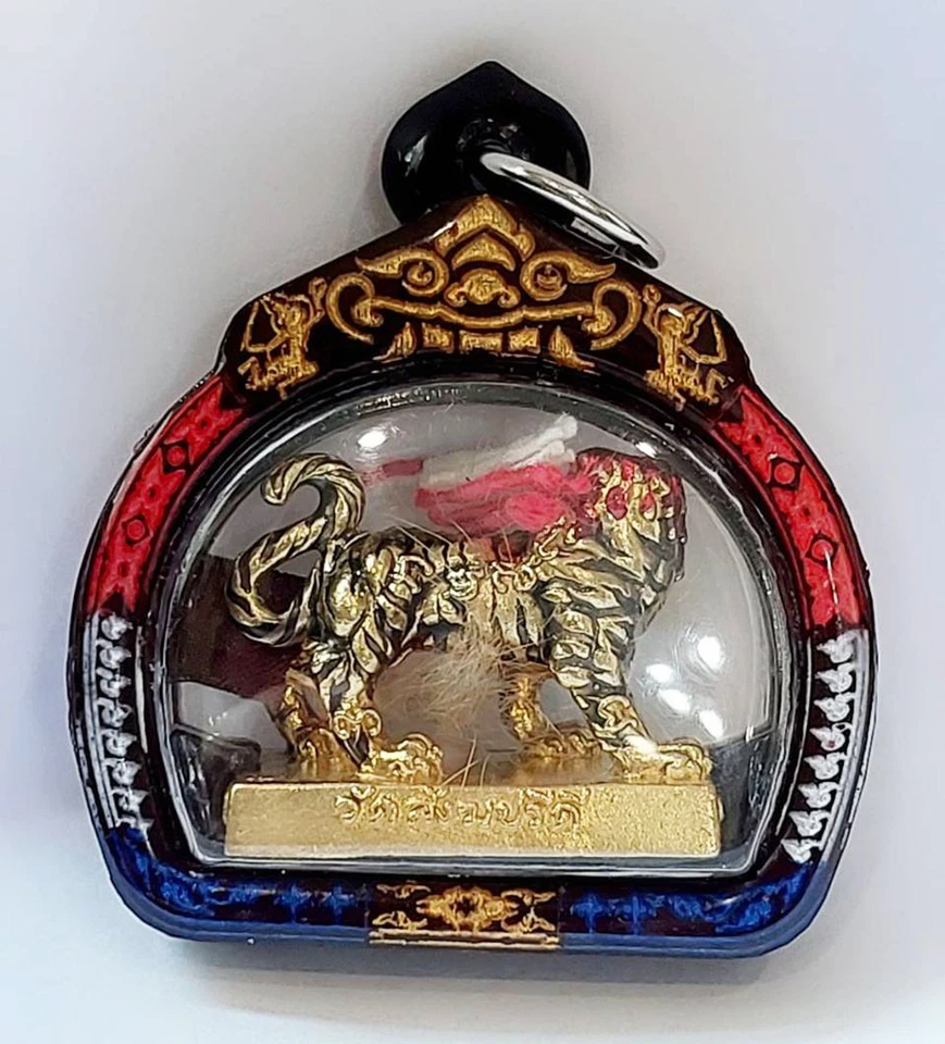 Mini estatua de tigre mágico LP Chanai amuleto tailandés potente protección talismán P1 Foto 2 de 4