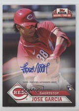 2021 Topps National Baseball Card Day 381/600 Jose Garcia Rookie Auto RC 1ar1. rookie card picture
