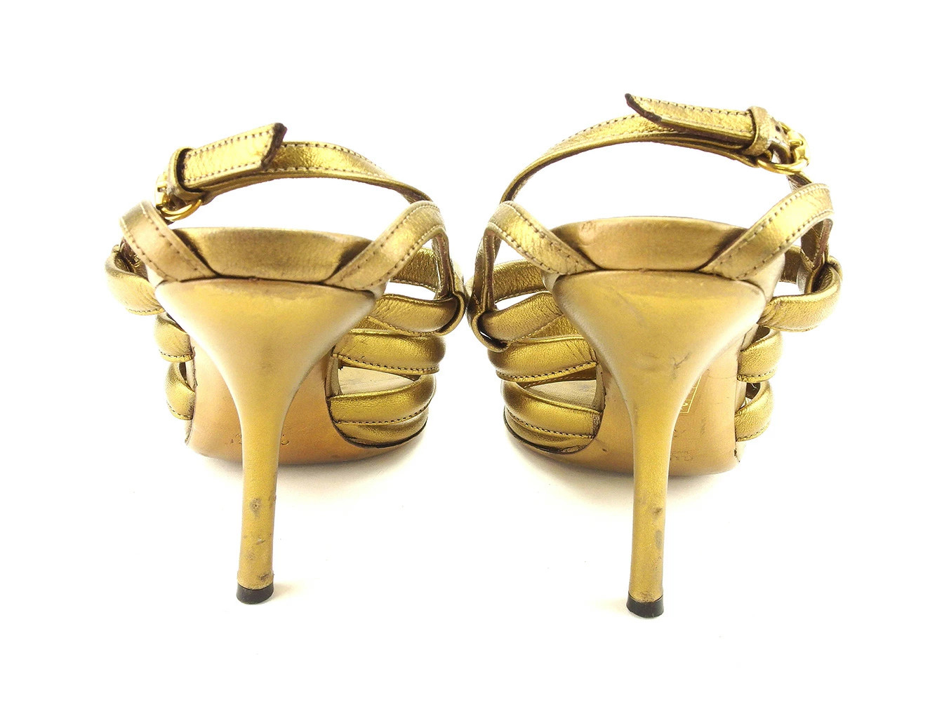 GUCCI Sandals Shoes Women's #35 Pin Heel GLeather T5124 Brand High Brand Vintage thumbnail 3