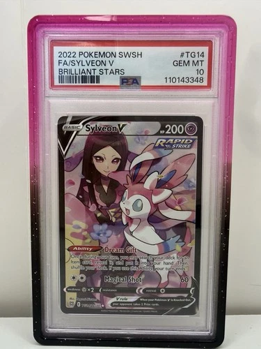 POKEMON SWSH FA/SYLVEON V BRILLIANT STARS #TG14 GEM MT PSA 10 With Nebula Guard