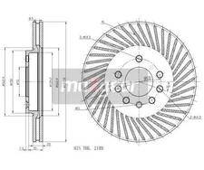 2pcs Brake Disc Maxgear 19-0737 Front Axle for Saab 9-5