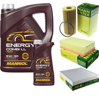 Mann Inspektionspaket 6L Mannol Energy 5W-30 FüR VW T-ROC 2.0 TSI 4Motion Tiguan