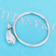 Tiffany & Co. Anello pendente a goccia misura US 4,75 Elsa Peretti argento st...
