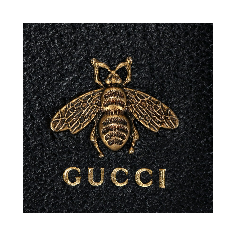 Gucci Metal Bee Decorative Hot Stamped Logo Double Fold Wallet