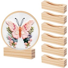 6 Pcs Embroidery Hoop Display Stand Wooden Embroidery Frames Holder 2 Tier Gr...