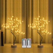 2 Pack 108 LED Sparkly Fairy Spirit Tree Lamp Remote Control, DIY Artificial
