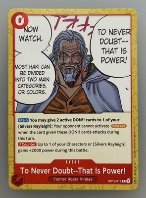 One Piece-To Never Doubt-That Is Power! OP12 #016 Legacy Of Master [ENG]
