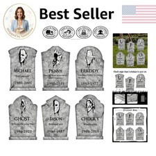 Spooky 6ct Tombstones with Killer Faces - 17" Outdoor Halloween Decorations