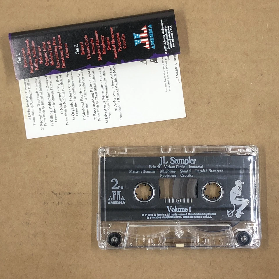 JL AMERICA Cassette Tape 90s SAMPLER DETERIORATE MORPHEUS DESCENDS BEHERIT Foto 3 de 4