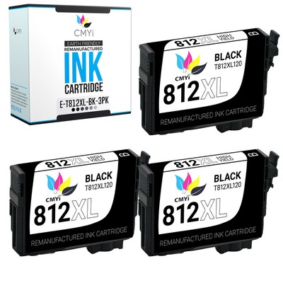 3-Pack CMYi Replacement 812 XL Ink Cartridge for Epson WorkForce WF-7310 WF-7820
