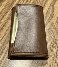 Vintage Mutual Of Omaha Key Wallet Fob Vegan Leather Golden Steer Vitronic USA A