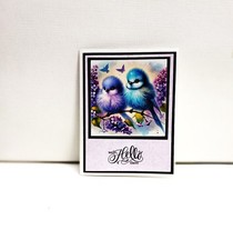 Card Kit "Well, hello there" Pretty birds image total 4 w/ envelopes