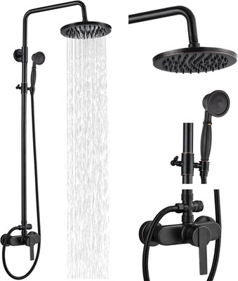 Exposed Rainfall Shower System with Handheld Spray, Oil Rubbed Bronze Finish