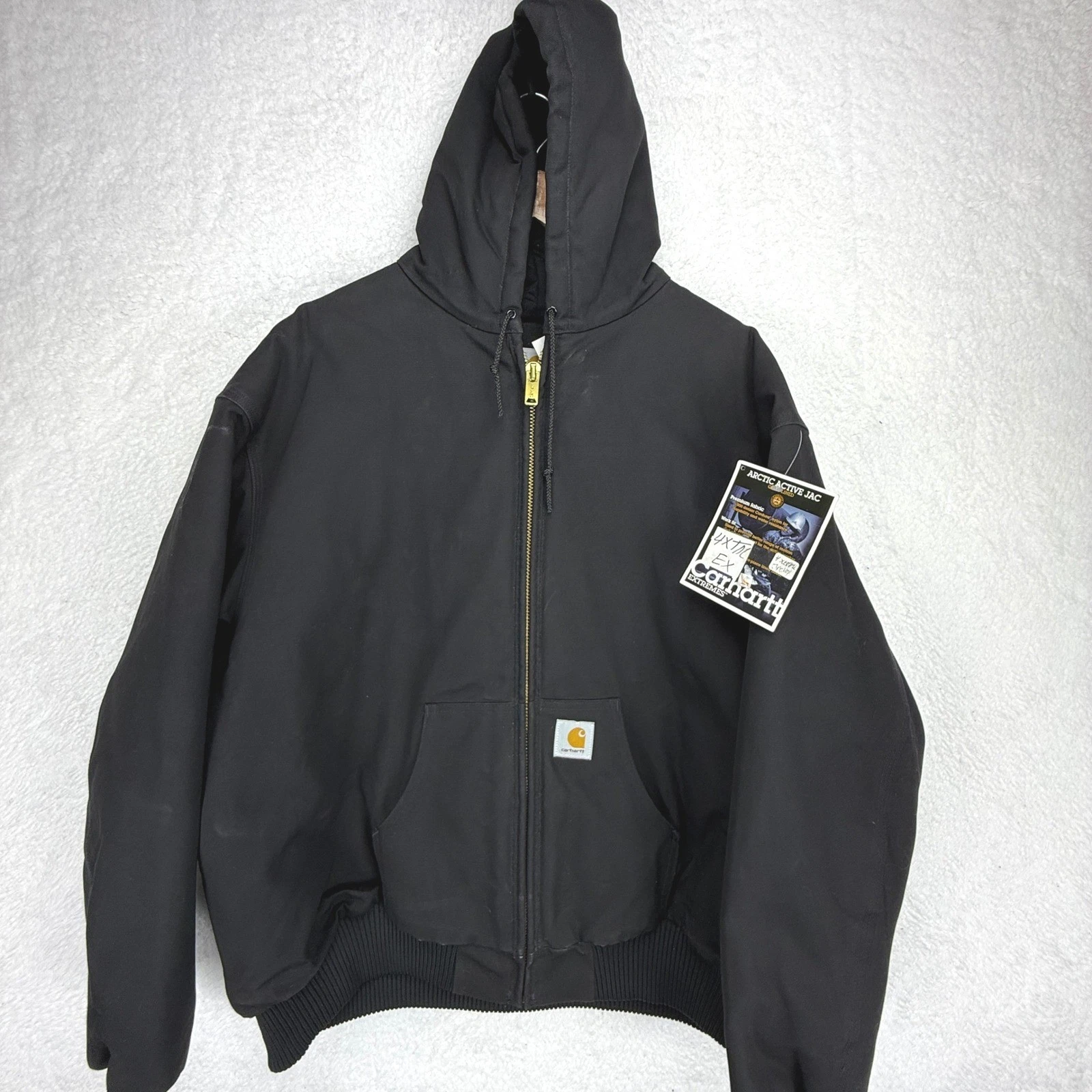 Carhartt JQ1005 Mens 4XL Quilted Flannel Lined Active Jacket Black Duck Canvas