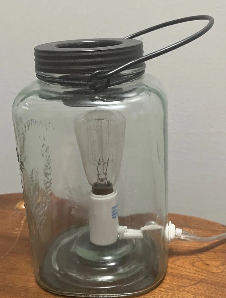 乡村家用玻璃罐蜡加热器灯农舍电装饰插头7英寸 — 第 3/4 张图片