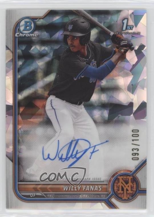 2022 Bowman Chrome Prospect Atomic Refractor /100 Willy Fanas #CPA-WF Auto 02sw
