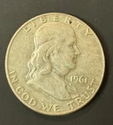 1961-D Franklin Half Dollar, Silver Coin, 90% Silver
