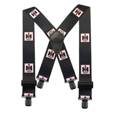 45" IH Black Clip-on 2" Suspenders International Harvester IH200C-R-BLK