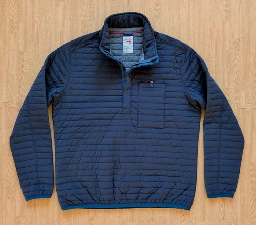 Relwen Windzip Popover Large Dark Navy Blue Quilted Pullover Jacket Huckberry - product listing photo
