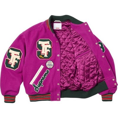 Supreme Drill Team Varsity Jacket Magenta Size XL | eBay