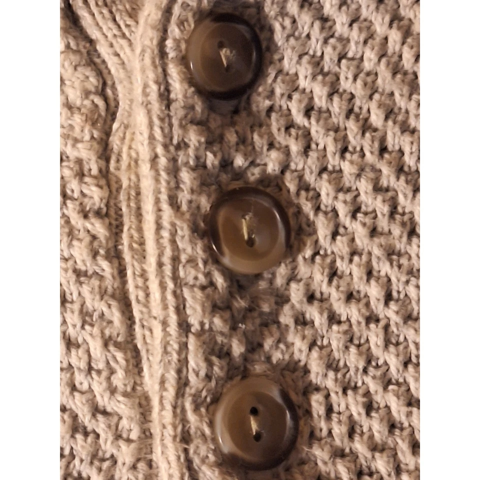 Cherokee Men's athleisure Tan grandpacore Button Neck Long Sleeve Sweater 2XL - Image 3 of 4