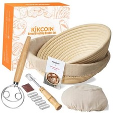 Bread Proofing Basket, Banneton Bread Proofing Basket Set of 2, 9 Inch  10