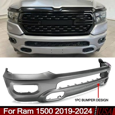 Fit For 2019-2024 Dodge Ram 1500 Steel Billet Silver Front Bumper Cover Face Bar