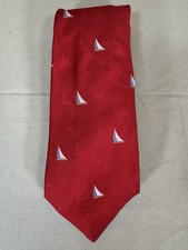 Brooks Brothers Maker Neck Tie Silk Sail Boats Graphic Print Made In USA