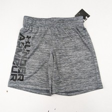 Under Armour Gray Marled Athletic Shorts Youth 4
