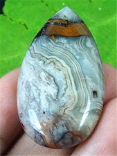 GV04827 42x23x7mm Natural México Encaje Loco Ágata Lágrima Colgante Cuentas