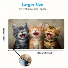 1 Large-sized E-sports Gaming Mouse Pad Featuring an Adorable Design of Three