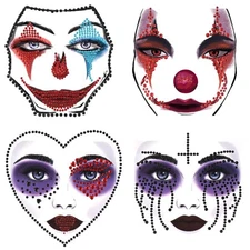 Bowitzki Halloween Face Jewels Festival Design Women Mermaid Face Gems Rhineston
