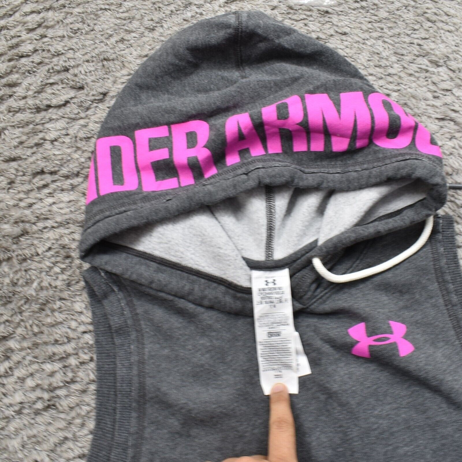 Under Armour Women's Size M Pullover Hoodie Tank Gray Sleevless Cotton thumbnail 7