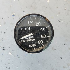 GE Aircraft Flap Position Indicator Gauge 22V DC Percent Extended Aviation GE Aircraft Flap Position Indicator Gauge 22V DC Percent Extended Aviation