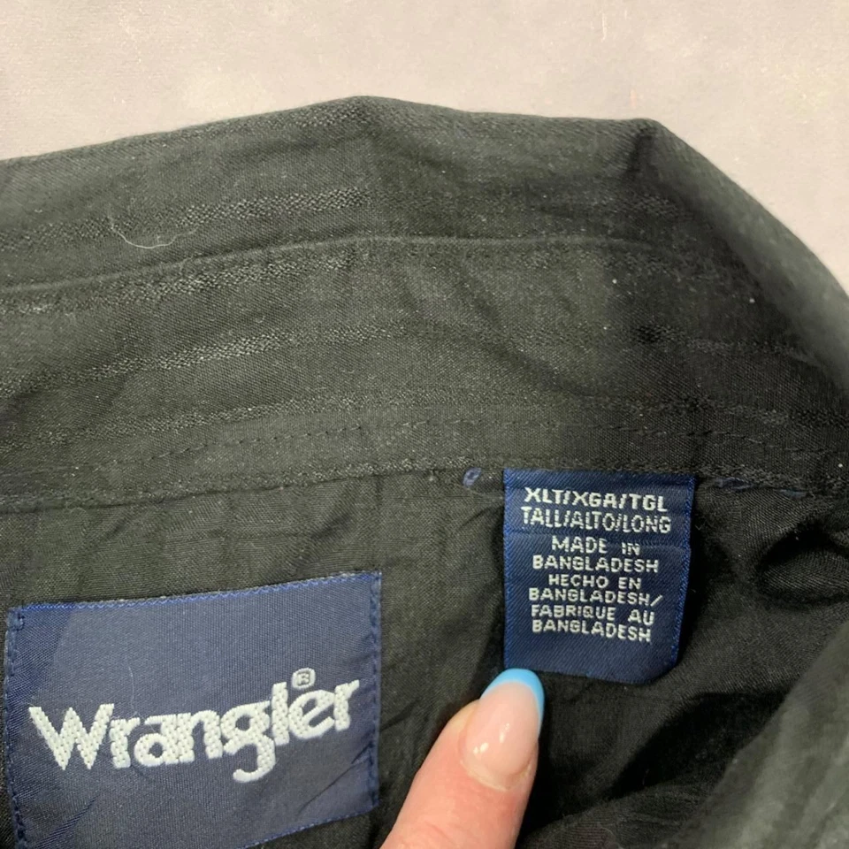 Wrangler Western Shirt striped patterned long sleeve shirt with pockets Men's XL - Image 4 of 4