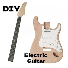 DIY S-Style Electric Guitar Kit - Mahogany SSS Pickups Rosewood Fretboard Smooth