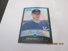 BRIAN BASS ROYALS 2001 BOWMAN CHROME REFRACTOR ROOKIE CARD  #139. rookie card picture