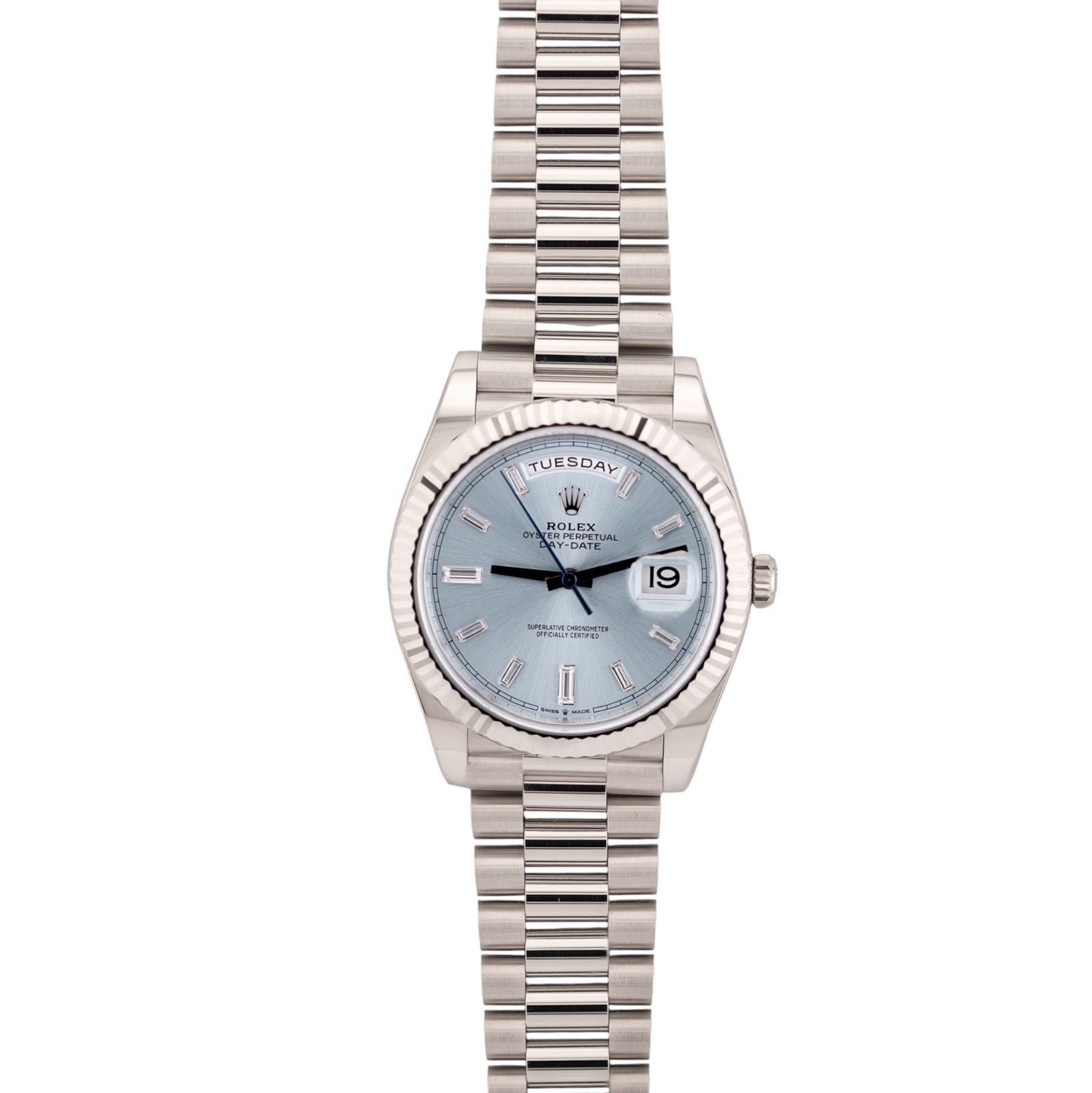 Rolex Day-Date 40 228236 Ice Blue Baguette 2024 Full Set