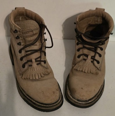 Vtg ROCKY Leather Lace-up   Western Rodeo Boots Ride Comfort System Size 8.5MW 